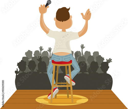 Stand-up comedian in front of an audience