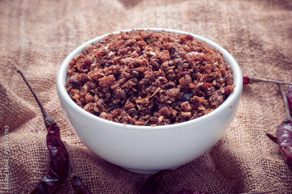 chili paste thai food ,made from grilled fish chili paste thai food ,made from grilled fish