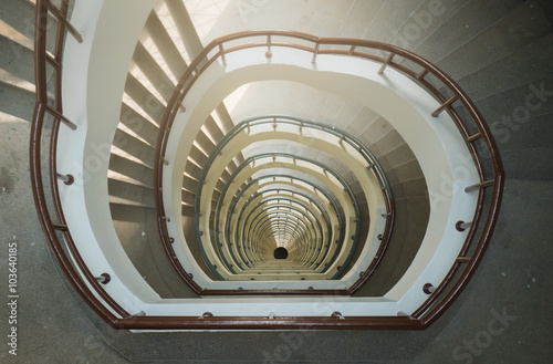 The Spiral stairs from the over head angle