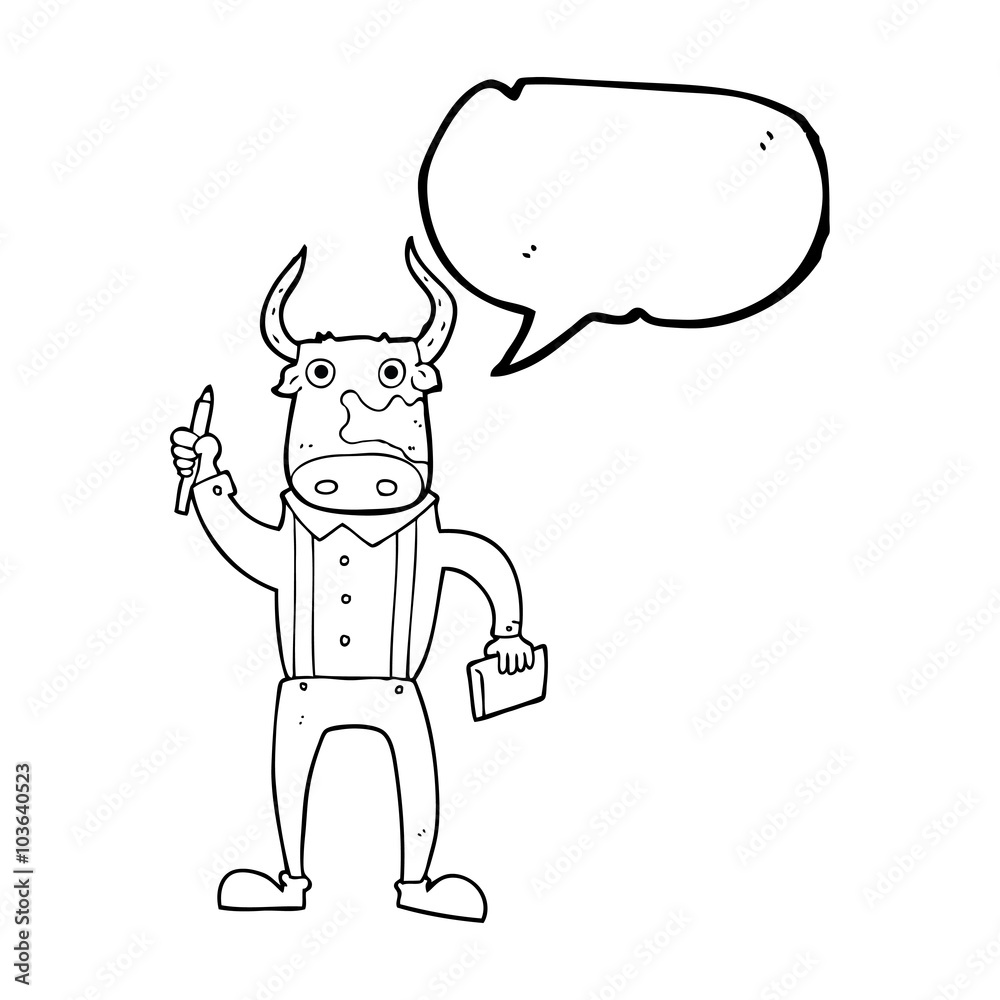 speech bubble cartoon bull man