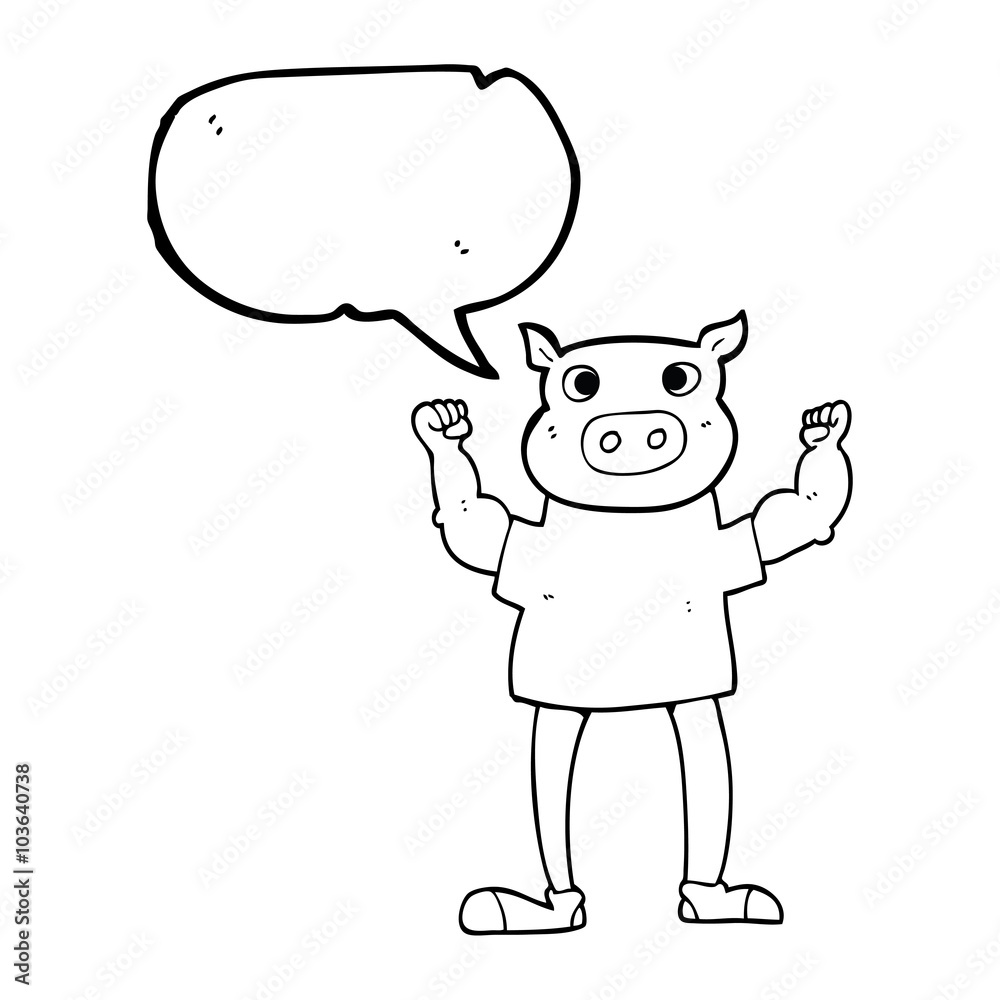speech bubble cartoon pig man speech bubble cartoon pig man