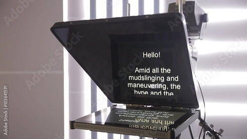 news politics and sports on the teleprompter