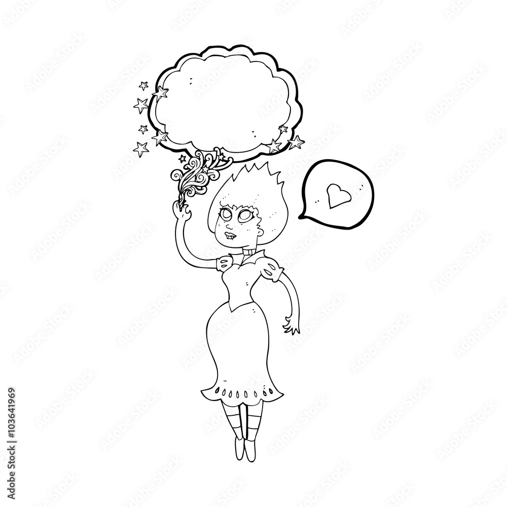 speech bubble cartoon vampire girl speech bubble cartoon vampire girl