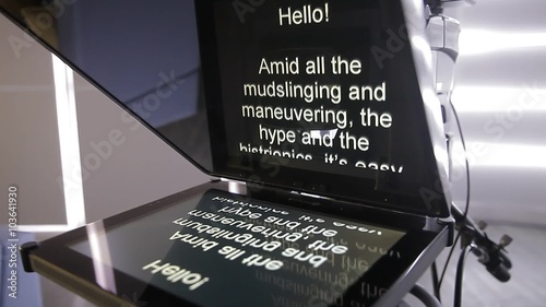 news politics and sports on the teleprompter