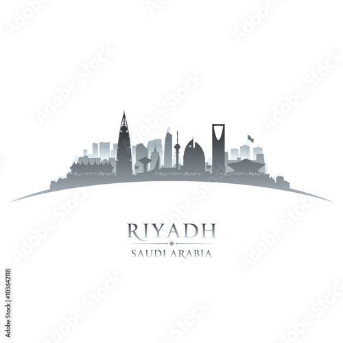 Wallpaper Mural Riyadh Saudi Arabia city skyline silhouette white background Torontodigital.ca