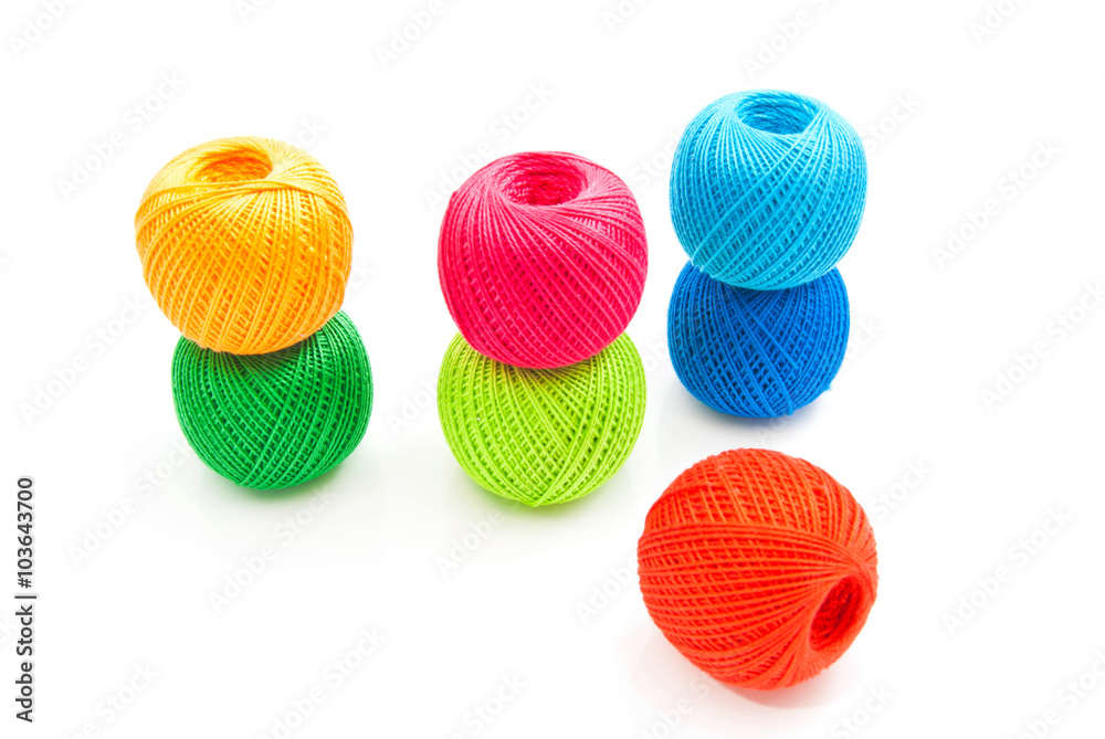 Fototapeta premium many colorful balls of yarn