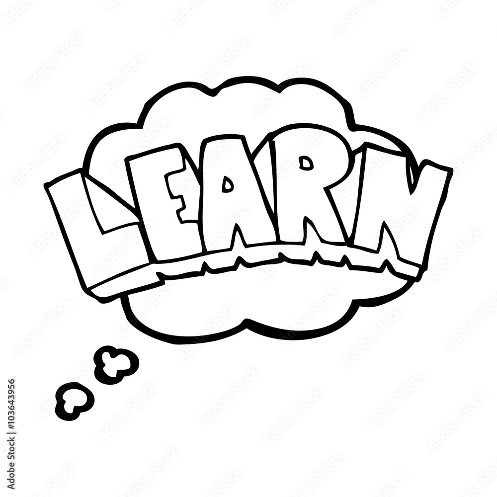 Fototapeta premium thought bubble cartoon learn symbol