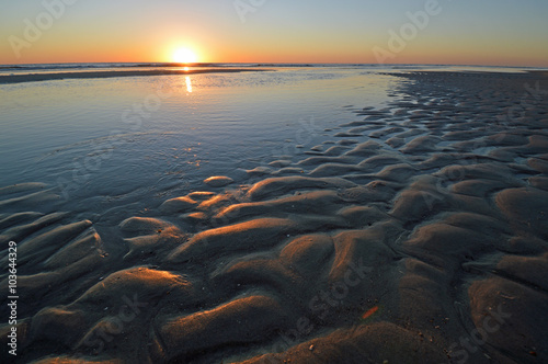 Interesting sand formation on the eastern Florida coastline at sunrise