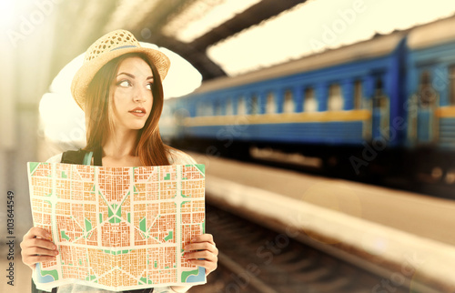 Traveler with map