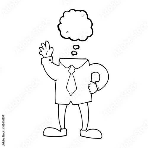 thought bubble cartoon headless businessman