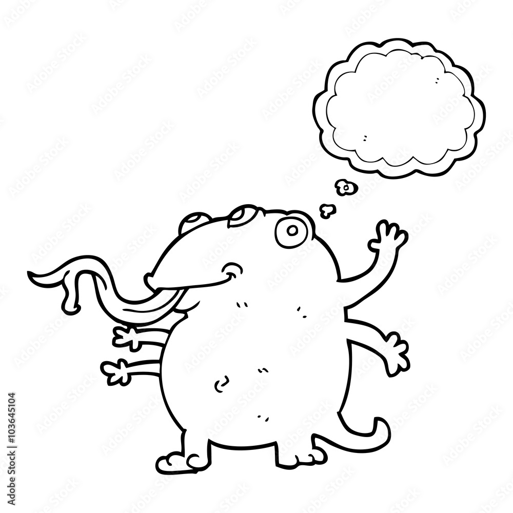 Obraz premium thought bubble cartoon alien
