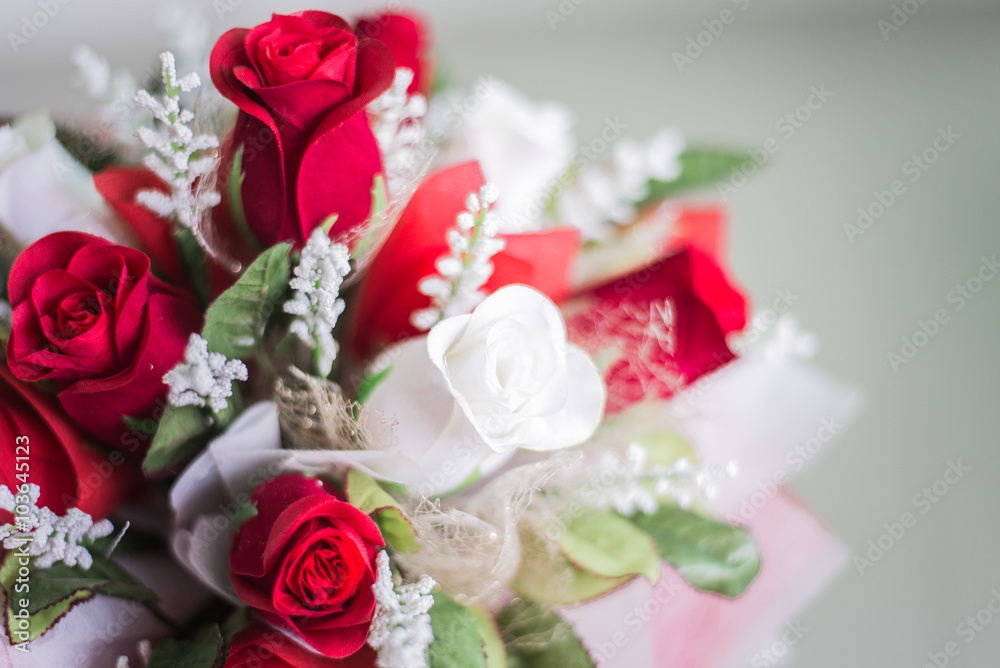 bouquet of roses on white background