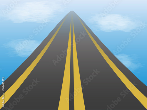 road stretches into the sky