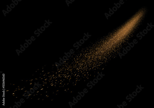 Comet with glittering trails. Falling star in space. Vector eps10.