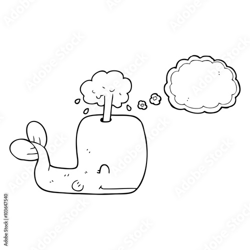 thought bubble cartoon whale spouting water