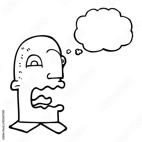 thought bubble cartoon burping man