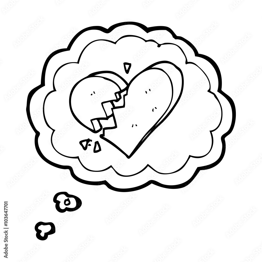 thought bubble cartoon broken heart thought bubble cartoon broken heart