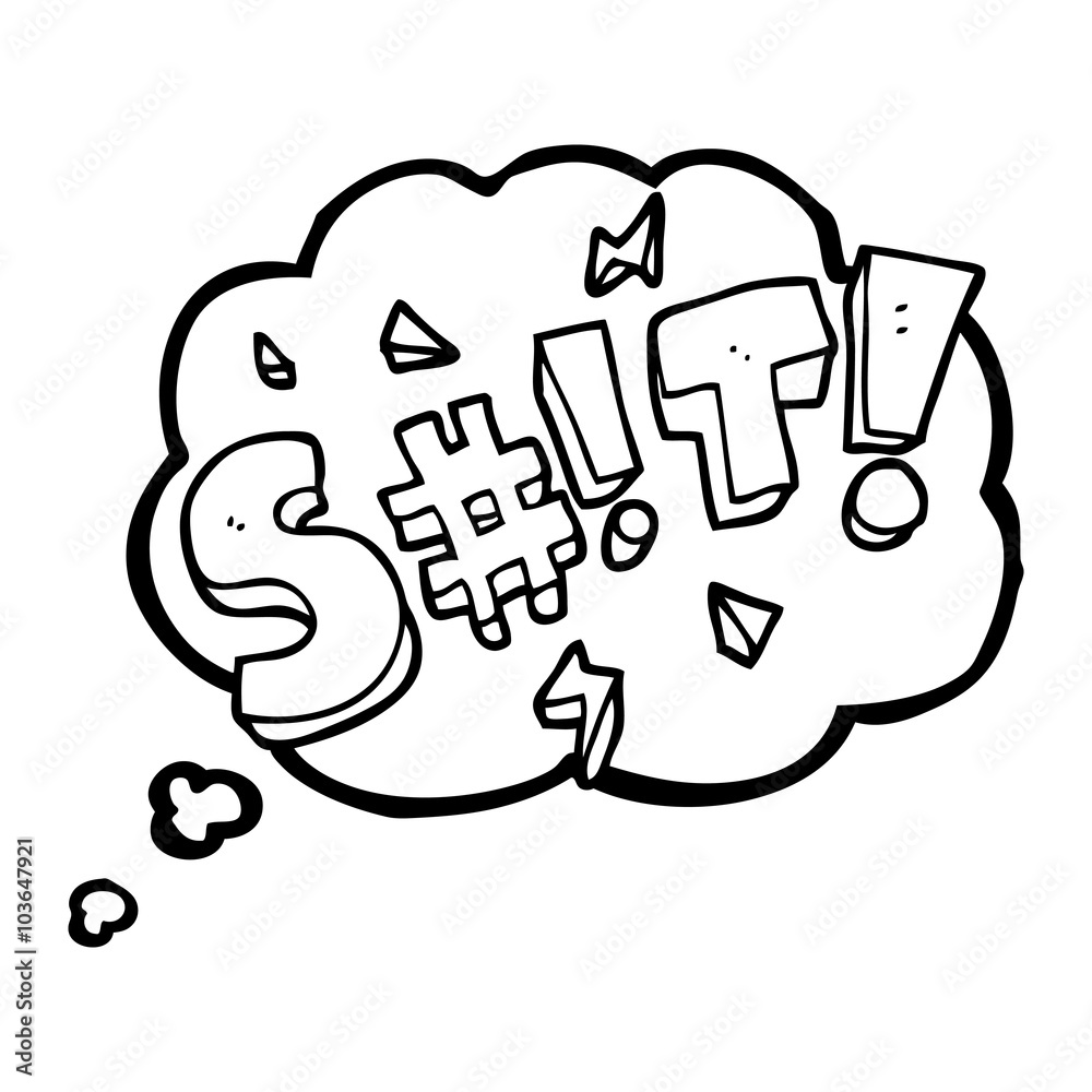 thought bubble cartoon obscured swearword thought bubble cartoon obscured swearword