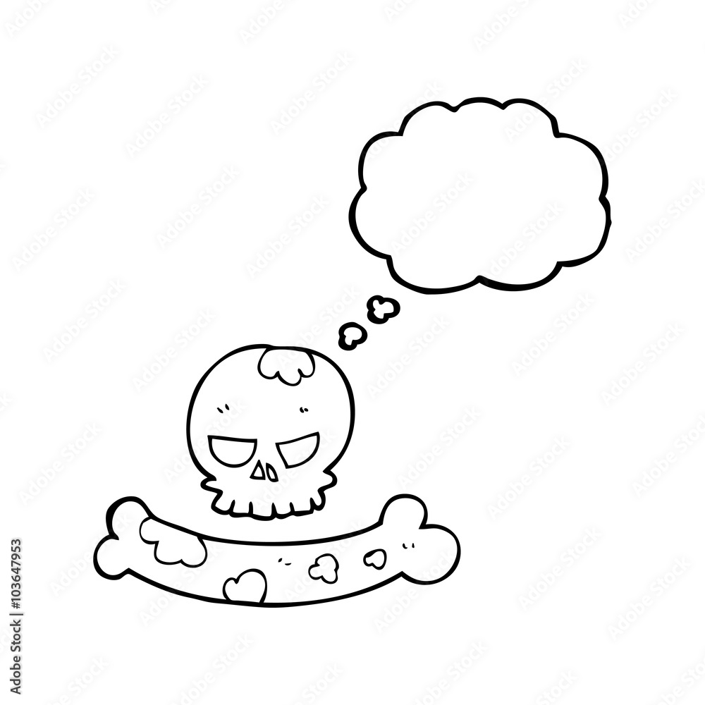 thought bubble cartoon skull and bone symbol thought bubble cartoon skull and bone symbol