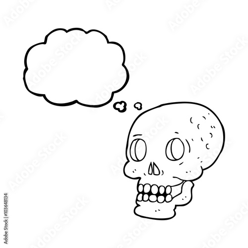 thought bubble cartoon halloween skull