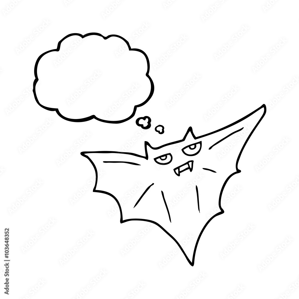thought bubble cartoon halloween bat