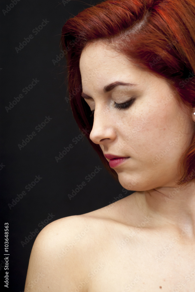 Portrait of Beautiful Young Haired Woman Portrait of Beautiful Young Haired Woman