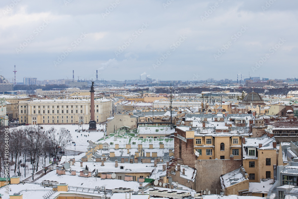 Palace square in Saint-Petersburg from the high