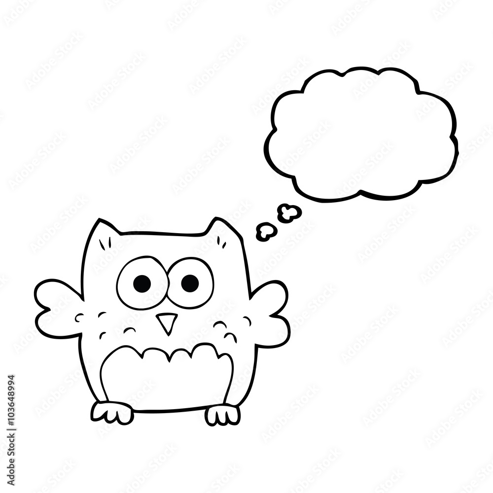 thought bubble cartoon owl thought bubble cartoon owl
