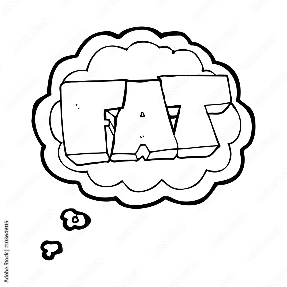 thought bubble cartoon FAT symbol thought bubble cartoon FAT symbol
