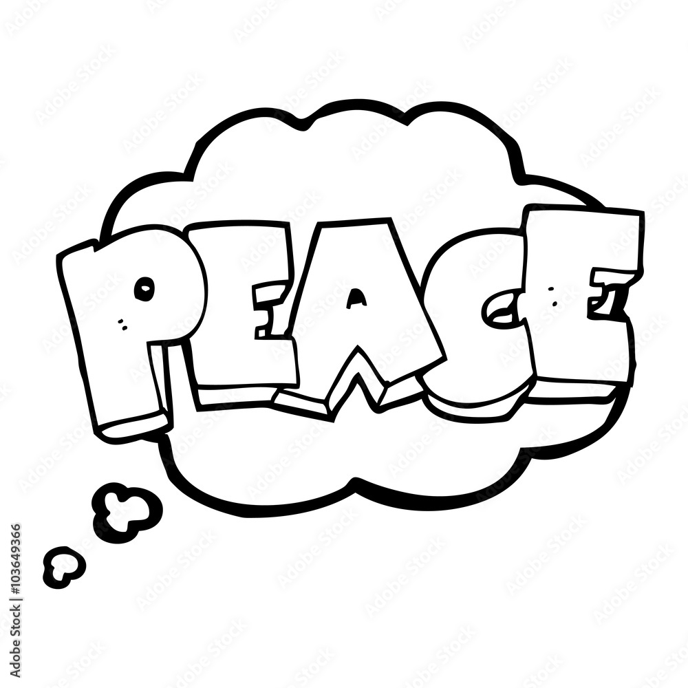 thought bubble cartoon word peace thought bubble cartoon word peace