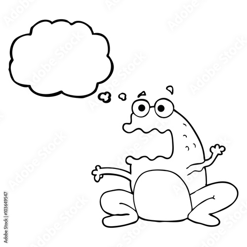 thought bubble cartoon burping frog