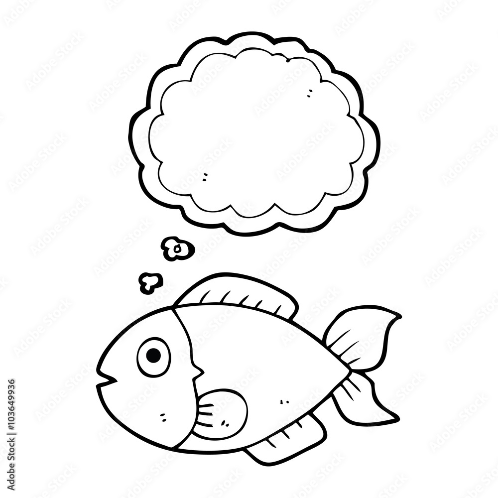 Obraz premium thought bubble cartoon fish