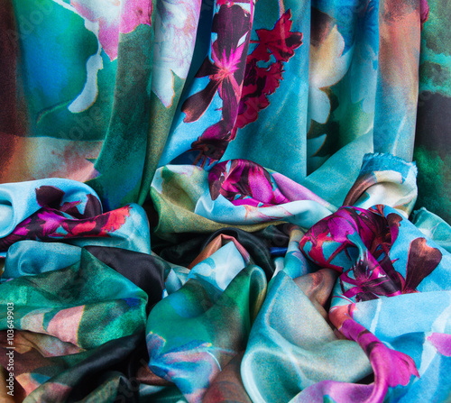 Beautiful gloss colorful silk