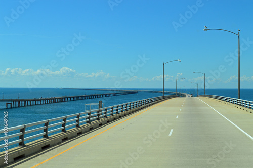 Approaching the Chesapeake Bay Tunnel bridge in Virginia, US