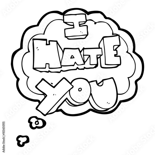 I hate you thought bubble cartoon symbol