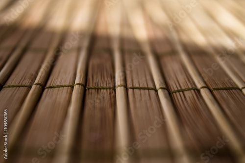 Bamboo pad in shallow dept of field