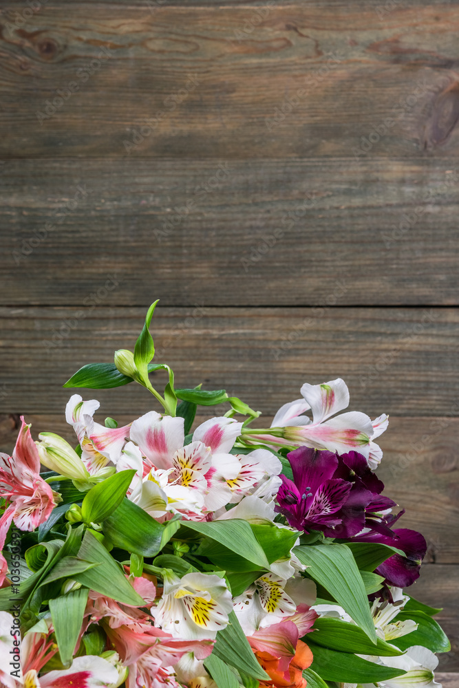 Rustic Background with Flowers Rustic Background with Flowers
