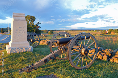 Billede på lærred Driving tour at Gettysburg National Battlefield, Pennsylvania