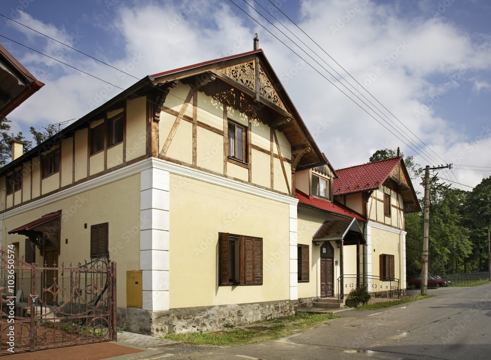 Street in Turcianske Teplice. Slovakia 