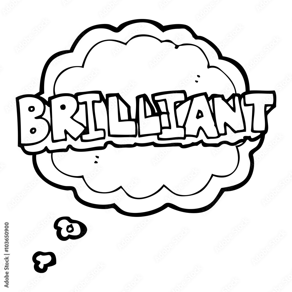 brilliant thought bubble cartoon word brilliant thought bubble cartoon word