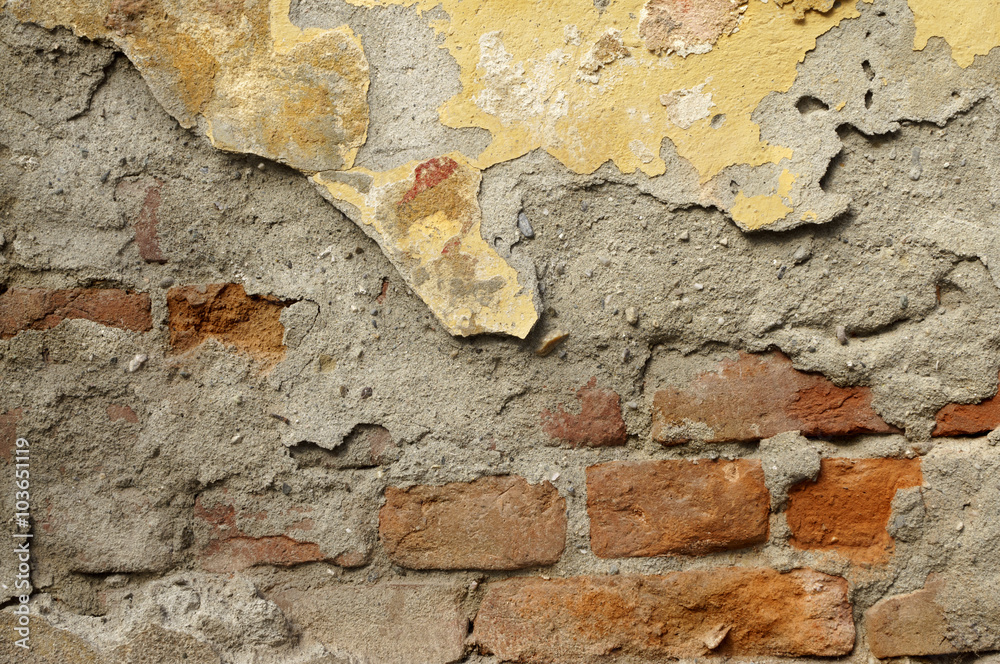 Close up of crumbling wall with layers of peeled paint 5 Close up of crumbling wall with layers of peeled paint 5