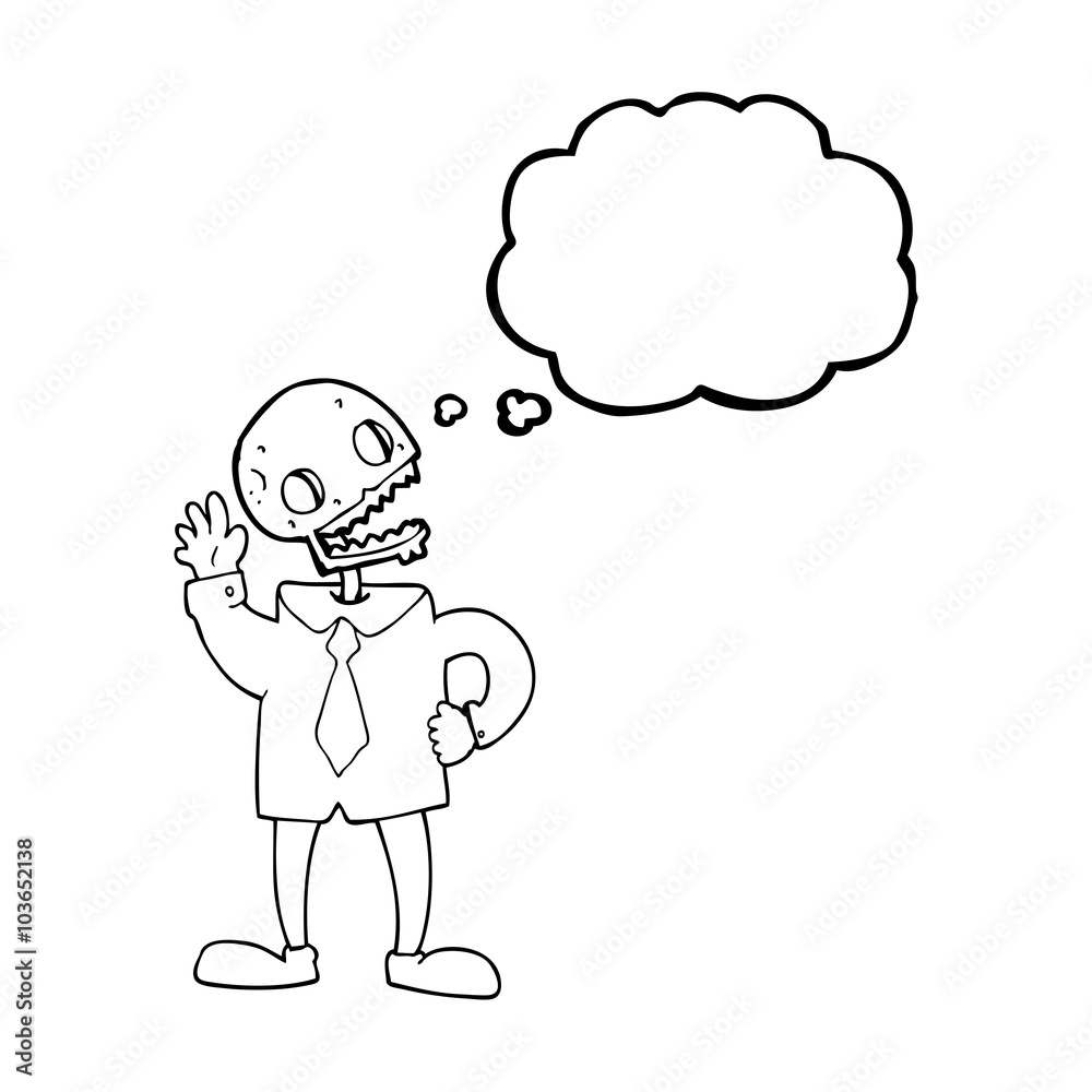 thought bubble cartoon zombie businessman thought bubble cartoon zombie businessman
