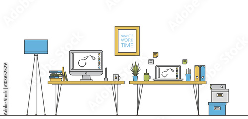 Thin Line Work Space Vector Design