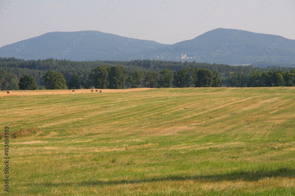 HillsVysoká and Kravi hora in Novohradske mountains, South Bohemia, Czech republic