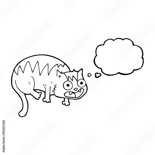 thought bubble cartoon cat