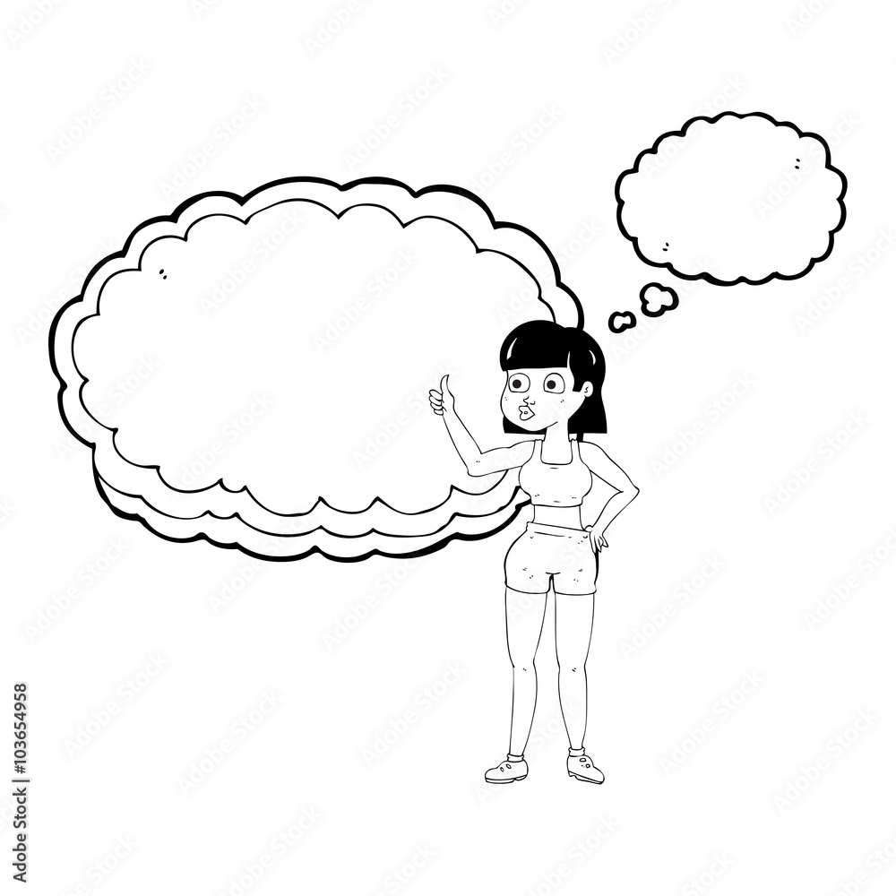 thought bubble cartoon gym woman thought bubble cartoon gym woman
