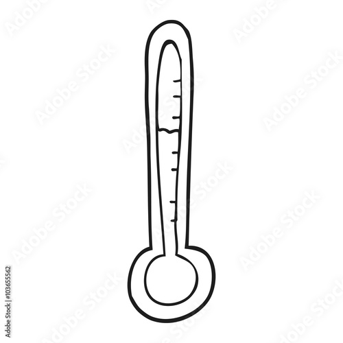 black and white cartoon temperature gauge