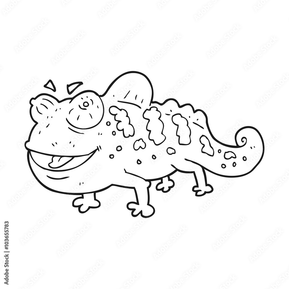 black and white cartoon chameleon black and white cartoon chameleon