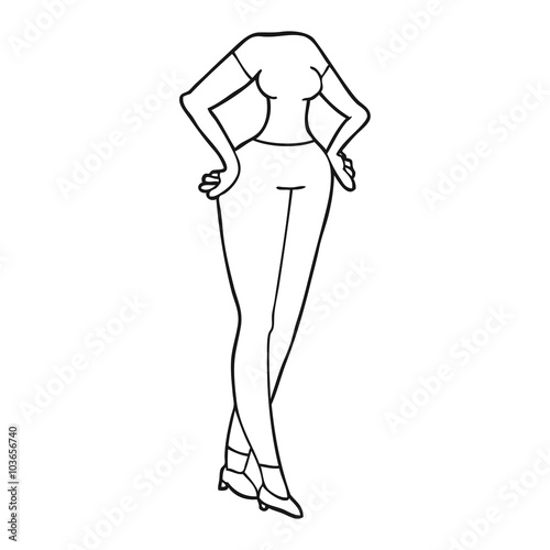 black and white cartoon headless body (add own photographs)