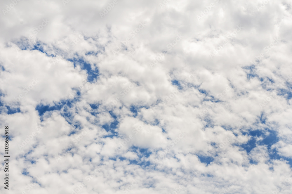 Obraz premium Blue sky with clouds closeup